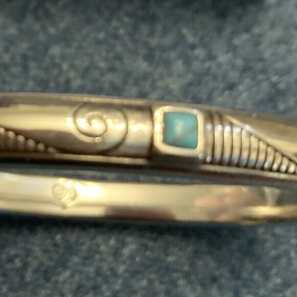 155 Brighton Silver and Turquoise Bangle Bracelet NWOT - Picture 3 of 9